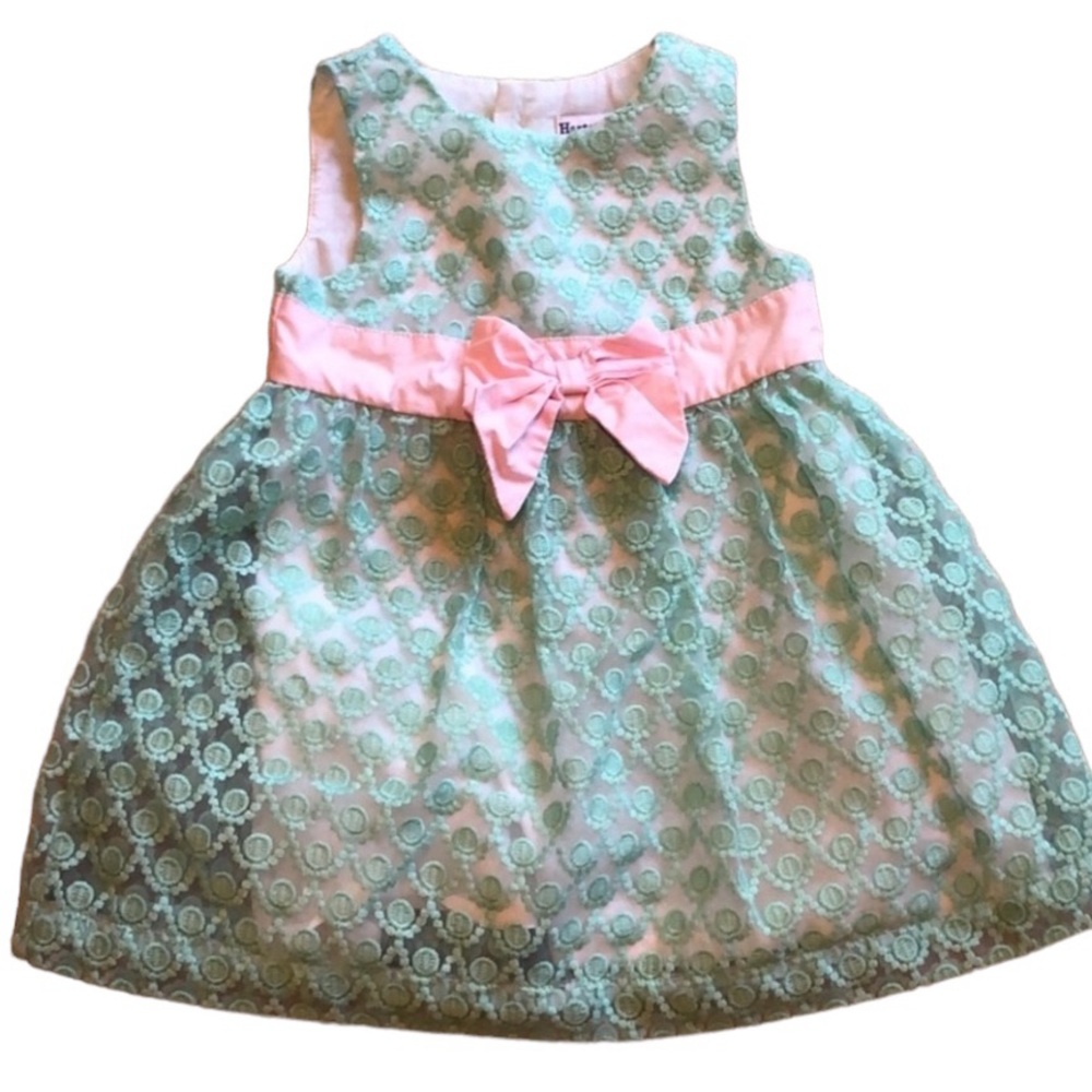 Hartstrings Baby Mint Green Dress Sz 6-9 months